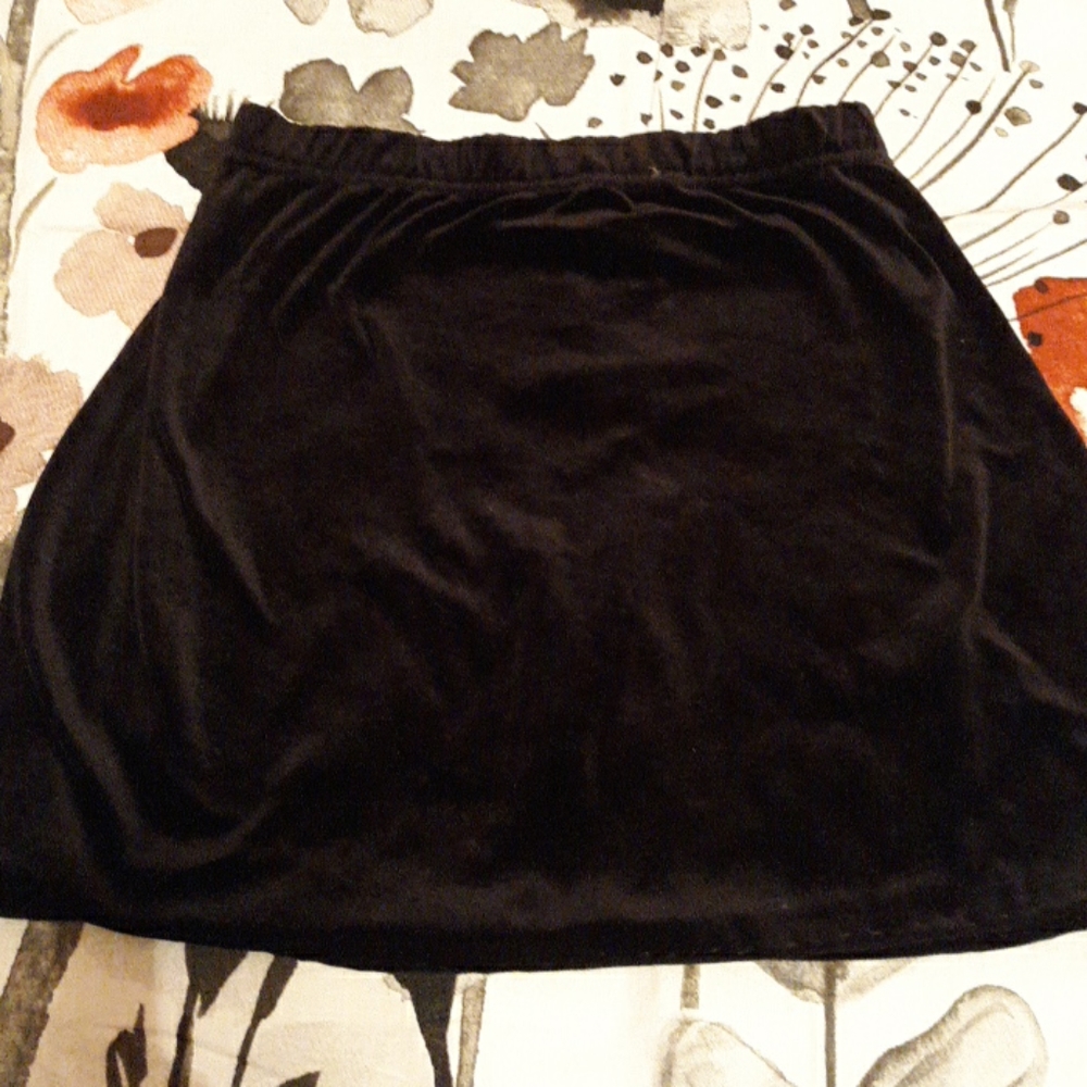 Black velvet skirt